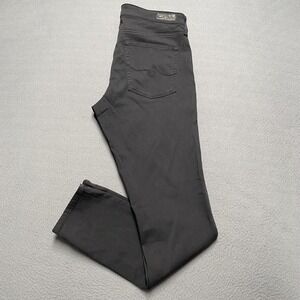 AG Anthropologie Jeans‎ Womens 30R Black The Abbey Ankle Mid-Rise Super Skinny